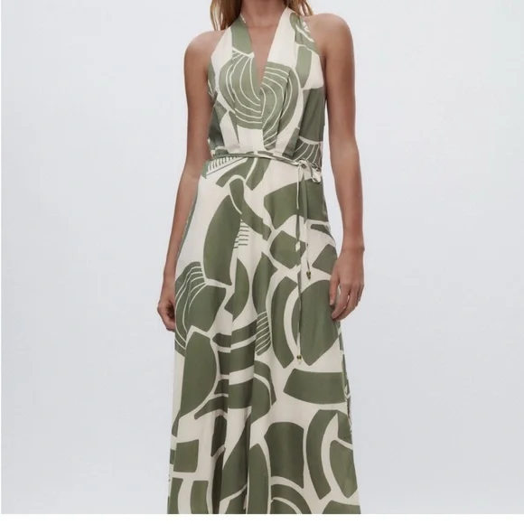 slim fit dress slacks ZARA. Long green dress Tm  Hibuy market